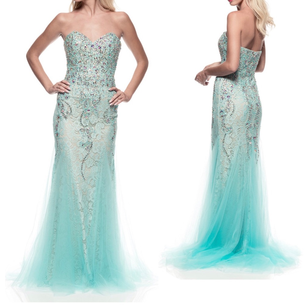 Turquoise Bicici & Coty Prom Dress